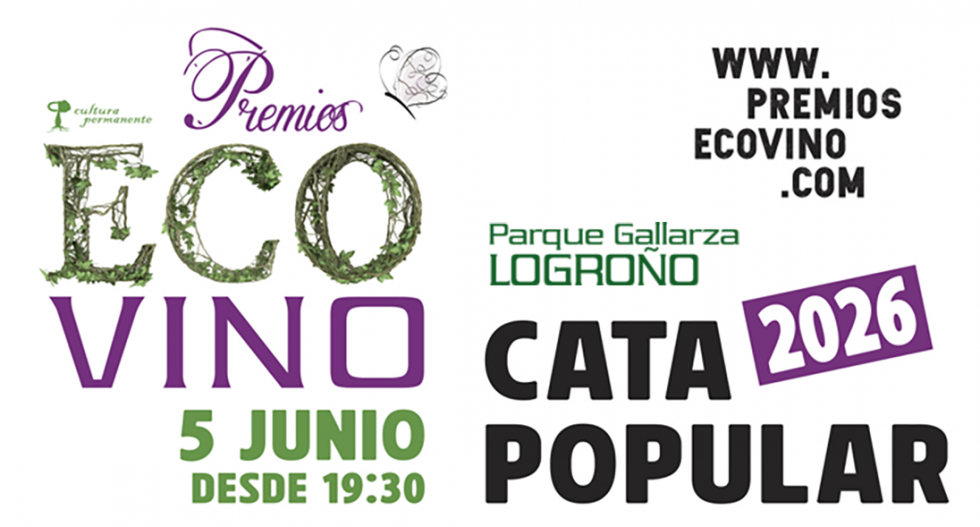 La Cata Popular de los Premios Ecovino 2026, el 5 de junio en el Parque Gallarza (Logroño)