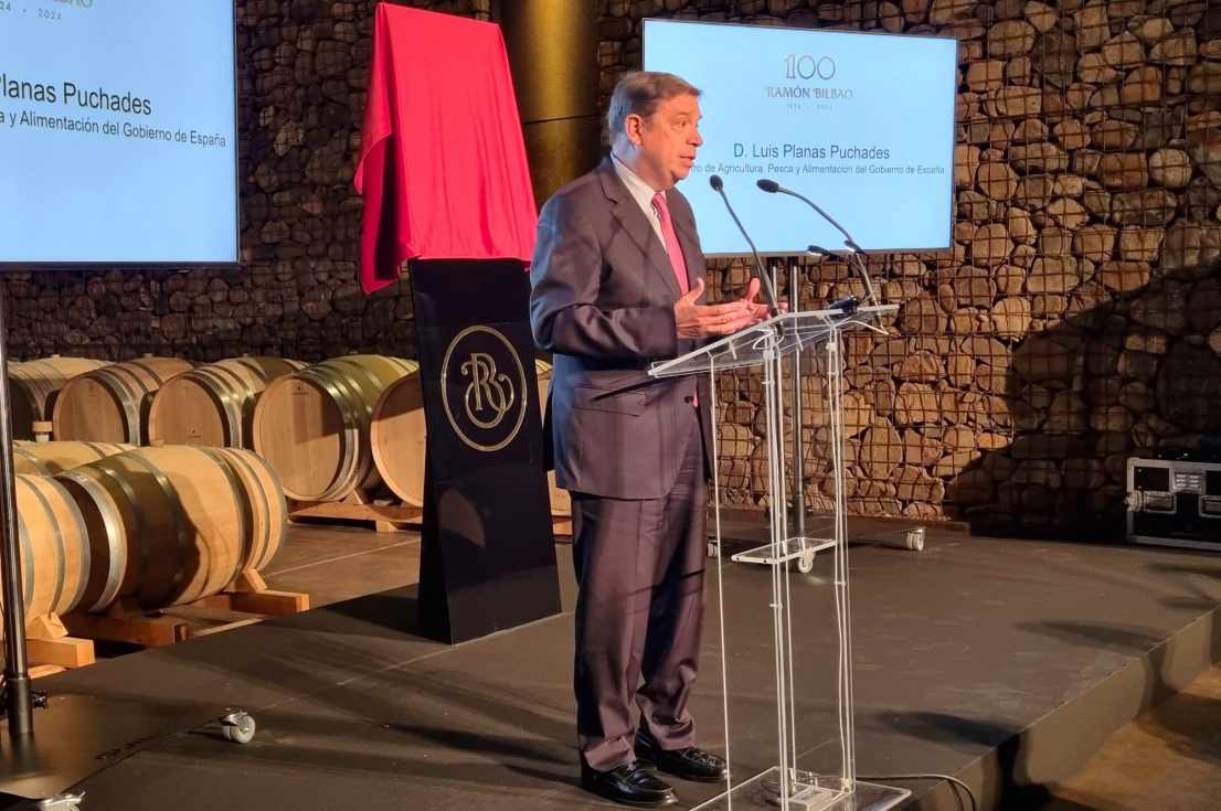 Planas, durante el acto oficial del centenario de Bodegas Ram&oacute;n Bilbao.